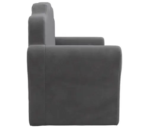 Vaikiška Dvivietė Sofa, Antracito Spalvos, Minkštas Pliušas