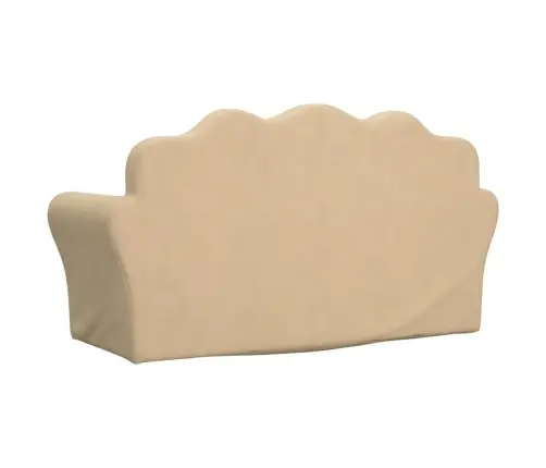 Dvivietė Vaikiška Sofa, Kreminės Spalvos, Minkštas Pliušas