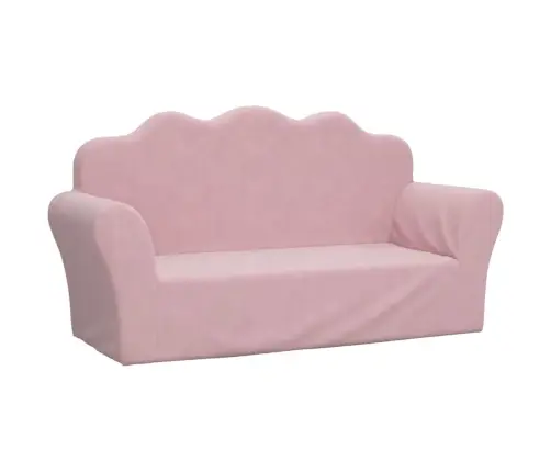 Vaikiška Dvivietė Sofa, Rožinė, Minkštas Pliušinis