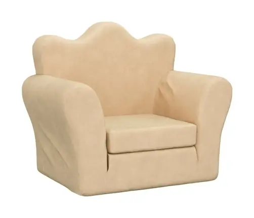 Bērnu Dīvāngultas, Krēmkrāsas, Mīksts Plīšs Vidaxl