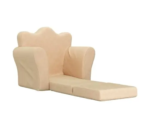 Bērnu Dīvāngultas, Krēmkrāsas, Mīksts Plīšs Vidaxl