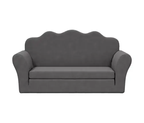 Divvietīga Bērnu Dīvāngulta, Antracītpelēka, Mīksts Plīšs Vidaxl