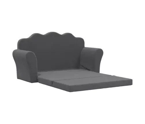 Divvietīga Bērnu Dīvāngulta, Antracītpelēka, Mīksts Plīšs Vidaxl