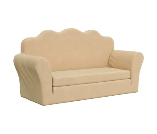 2-Kohaline Laste Diivanvoodi, Kreemjas, Pehme Plüüs