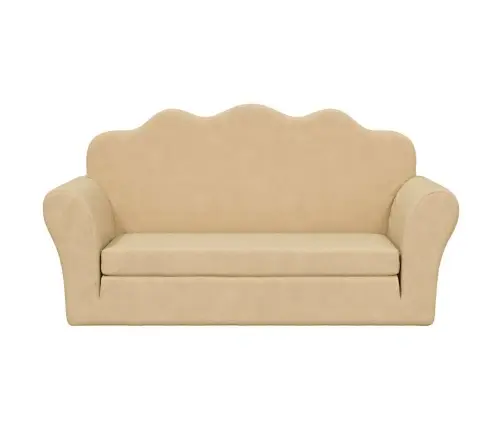 2-Kohaline Laste Diivanvoodi, Kreemjas, Pehme Plüüs