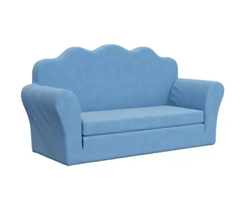 Divvietīga Bērnu Dīvāngulta, Zila, Mīksts Plīšs Vidaxl