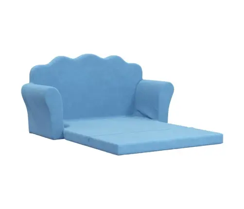Divvietīga Bērnu Dīvāngulta, Zila, Mīksts Plīšs Vidaxl