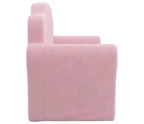 Divvietīga Bērnu Dīvāngulta, Rozā, Mīksts Plīšs Vidaxl