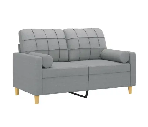 Divvietīgs Dīvāns Ar Spilveniem, Gaiši Pelēks, 120 Cm, Audums Vidaxl
