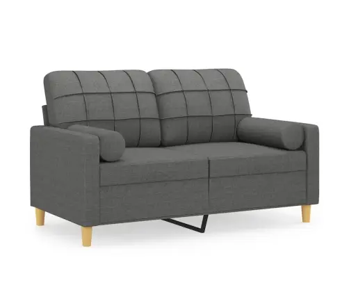 Dvivietė Sofa Su Pagalvėlėmis, Tamsiai Pilka, 120cm Audinys