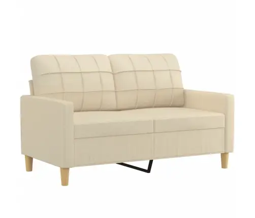 Divvietīgs Dīvāns Ar Spilveniem, Krēmkrāsas, 120 Cm, Audums Vidaxl