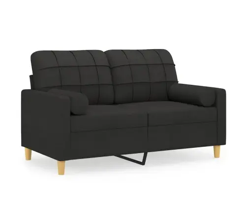 Divvietīgs Dīvāns Ar Spilveniem, Melns, 120 Cm, Audums Vidaxl