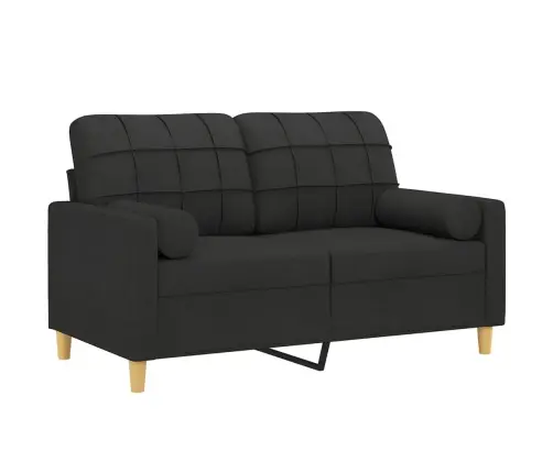 Divvietīgs Dīvāns Ar Spilveniem, Melns, 120 Cm, Audums Vidaxl