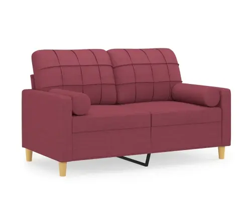 Divvietīgs Dīvāns Ar Spilveniem, Vīnsarkans, 120 Cm, Audums Vidaxl