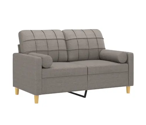 Divvietīgs Dīvāns Ar Spilveniem, Pelēkbrūns, 120 Cm, Audums Vidaxl