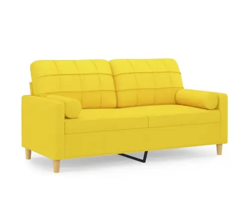 2-Kohaline Diivan Patjadega, Helekollane, 140 cm Kangas