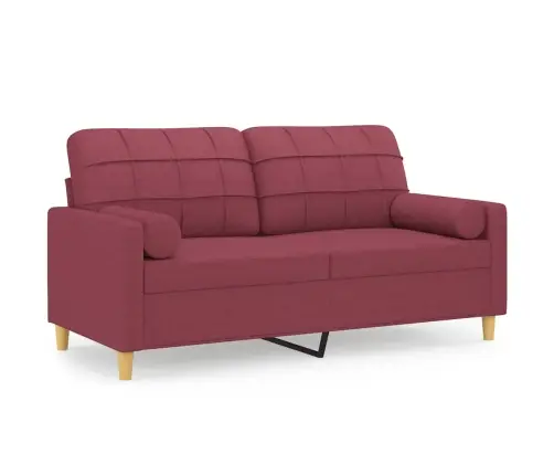 2-Kohaline Diivan Patjadega, Veinipunane, 140 cm Kangas 2-Kohaline Diivan Patjadega, Veinipunane, 140 cm Kangas