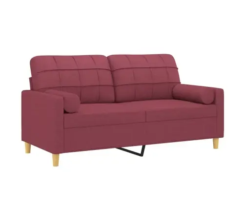 2-Kohaline Diivan Patjadega, Veinipunane, 140 cm Kangas 2-Kohaline Diivan Patjadega, Veinipunane, 140 cm Kangas