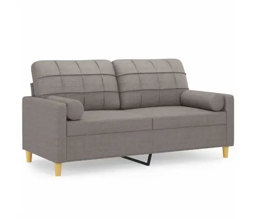 Dvivietė Sofa Su Pagalvėlėmis, Taupe Spalvos, 140cm Audinys