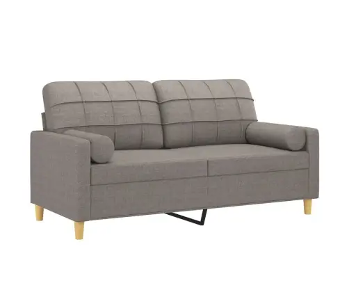 Dvivietė Sofa Su Pagalvėlėmis, Taupe Spalvos, 140cm Audinys