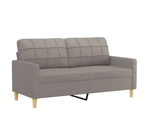 Dvivietė Sofa Su Pagalvėlėmis, Taupe Spalvos, 140cm Audinys