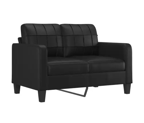 Divvietīgs Dīvāns Ar Spilveniem, Melni, 120 Cm, Mākslīgā Āda Vidaxl
