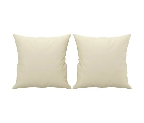 Divvietīgs Dīvāns Ar Spilveniem, Krēmkrāsas, Mākslīgā Āda Vidaxl