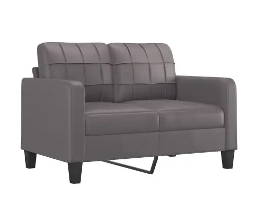 Divvietīgs Dīvāns Ar Spilveniem, Pelēks, 120 Cm, Mākslīgā Āda Vidaxl Divvietīgs Dīvāns Ar Spilveniem, Pelēks, 120 Cm, Mākslīgā Āda Vidaxl