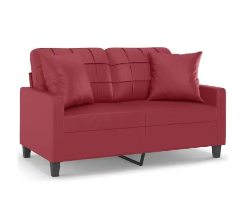 2-Kohaline Diivan Patjadega, Veinipunane, 120 cm Kunstnahk