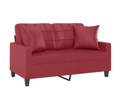 2-Kohaline Diivan Patjadega, Veinipunane, 120 cm Kunstnahk