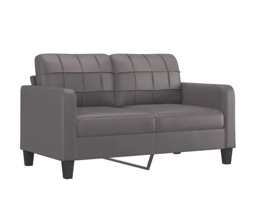 Divvietīgs Dīvāns Ar Spilveniem, Pelēks, 140 Cm, Mākslīgā Āda Vidaxl