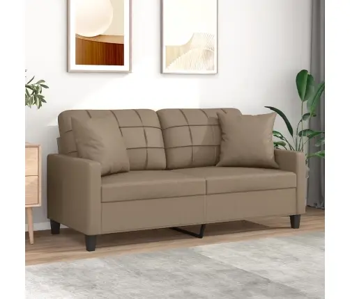 2-Kohaline Diivan Patjadega, Kapučīno, 140 cm Kunstnahk