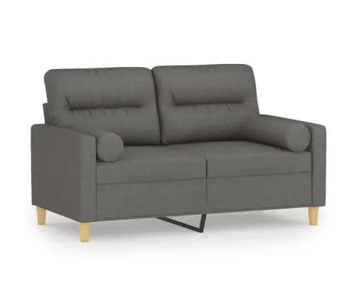 Divvietīgs Dīvāns Ar Spilveniem, Tumši Pelēks, 120 Cm, Audums Vidaxl
