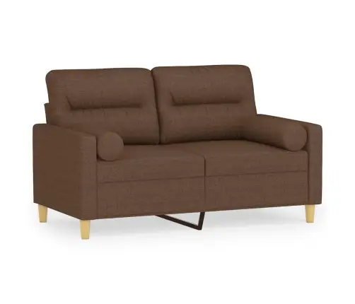 Divvietīgs Dīvāns Ar Spilveniem, Brūns, 120 Cm, Audums Vidaxl