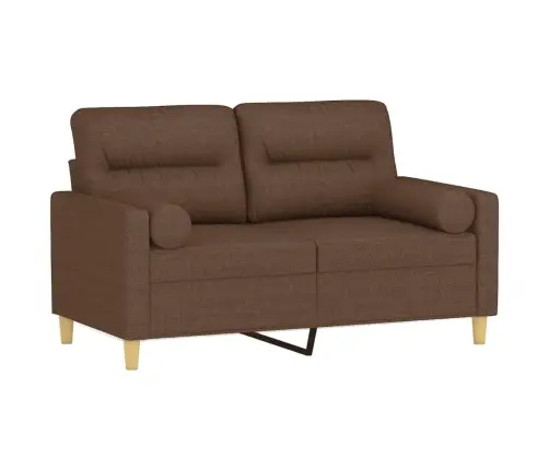 Divvietīgs Dīvāns Ar Spilveniem, Brūns, 120 Cm, Audums Vidaxl