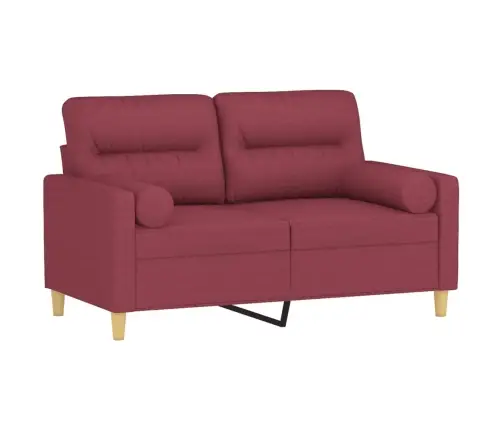 Divvietīgs Dīvāns Ar Spilveniem, Vīnsarkans, 120 Cm, Audums Vidaxl