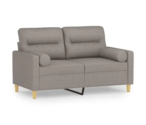 Divvietīgs Dīvāns Ar Spilveniem, Pelēkbrūns, 120 Cm, Audums Vidaxl