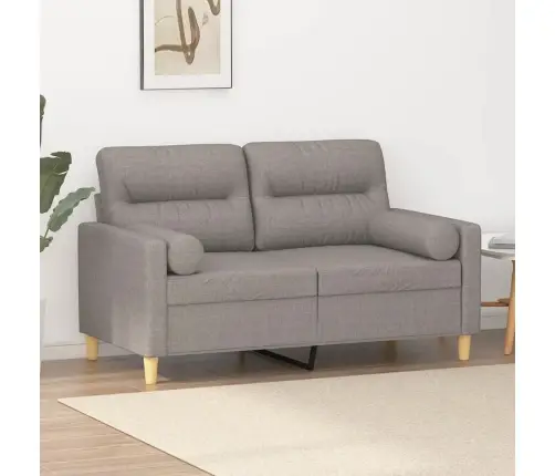Divvietīgs Dīvāns Ar Spilveniem, Pelēkbrūns, 120 Cm, Audums Vidaxl