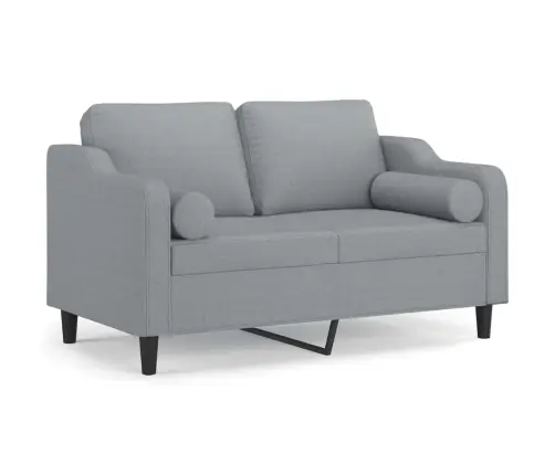 Divvietīgs Dīvāns Ar Spilveniem, Gaiši Pelēks, 120 Cm, Audums Vidaxl