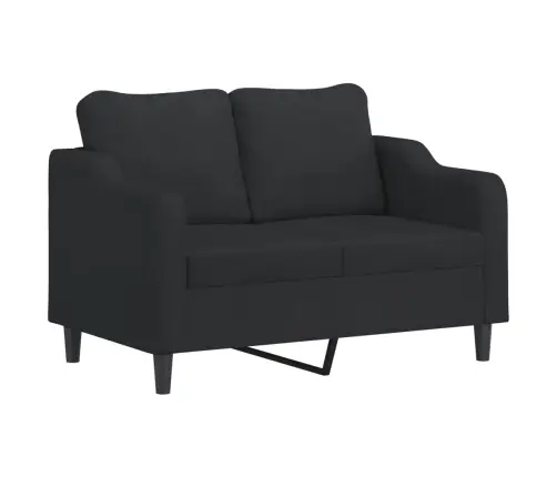Dvivietė Sofa Su Pagalvėlėmis, Juodos Spalvos, 120cm Audinys