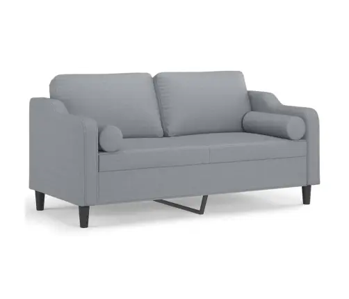 Divvietīgs Dīvāns Ar Spilveniem, Gaiši Pelēks, 140 Cm, Audums Vidaxl