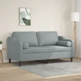 Divvietīgs Dīvāns Ar Spilveniem, Gaiši Pelēks, 140 Cm, Audums Vidaxl Divvietīgs Dīvāns Ar Spilveniem, Gaiši Pelēks, 140 Cm, Audums Vidaxl