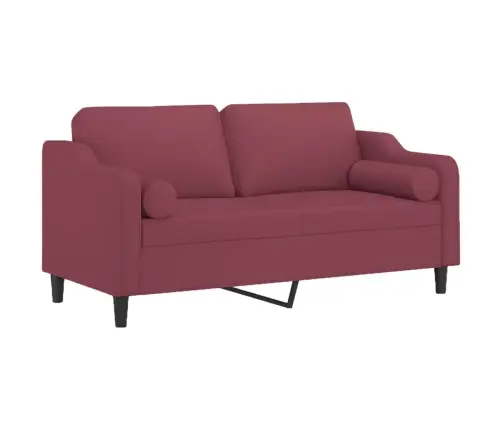 Divvietīgs Dīvāns Ar Spilveniem, Vīnsarkans, 140 Cm, Audums Vidaxl