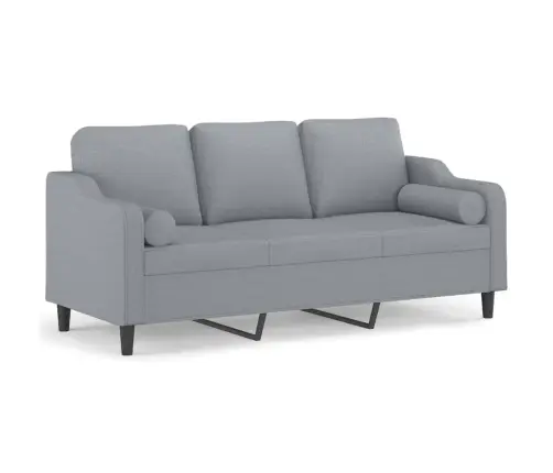 Divvietīgs Dīvāns Ar Spilveniem, Gaiši Pelēks, 180 Cm, Audums Vidaxl