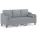Trivietė Sofa Su Pagalvėlėmis, Šviesiai Pilka, 180cm Audinys