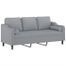 Trivietė Sofa Su Pagalvėlėmis, Šviesiai Pilka, 180cm Audinys