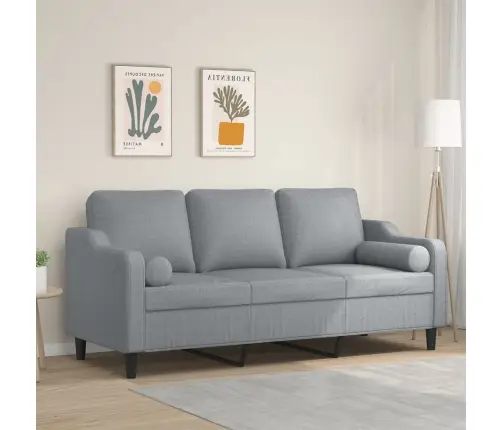 Divvietīgs Dīvāns Ar Spilveniem, Gaiši Pelēks, 180 Cm, Audums Vidaxl