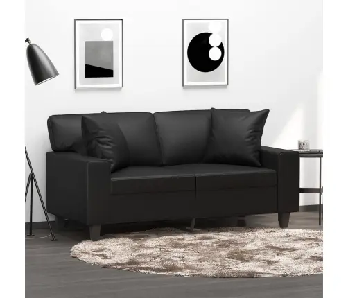 2-Kohaline Diivan Patjadega, Must, 120 cm Kunstnahk