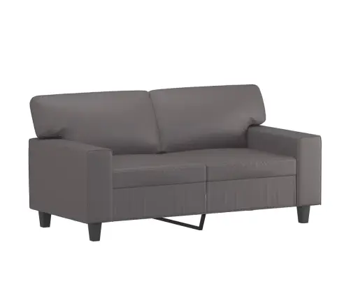 Divvietīgs Dīvāns Ar Spilveniem, Pelēks, 120 Cm, Mākslīgā Āda Vidaxl