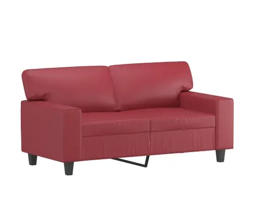 Divvietīgs Dīvāns, Spilveni, Vīnsarkans, 120 Cm, Mākslīgā Āda Vidaxl